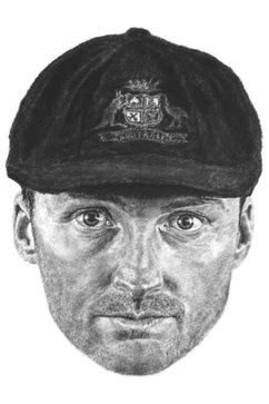 Graphite pencil portrait of Australian cricketer Jackson Bird