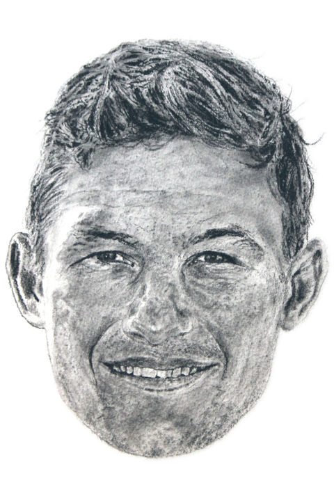 Graphite pencil portrait of Australian cricketer Cameron Bancroft