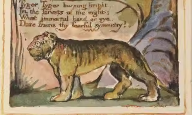 Copy A of Blake's original printing of The Tyger, 1794. 