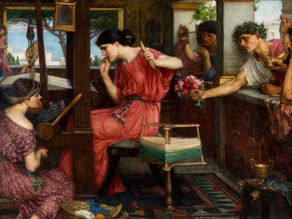 Penelope and the Suitors by John William Waterhouse (1911-1912).