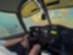 Pilot's view from cockpit during flight training