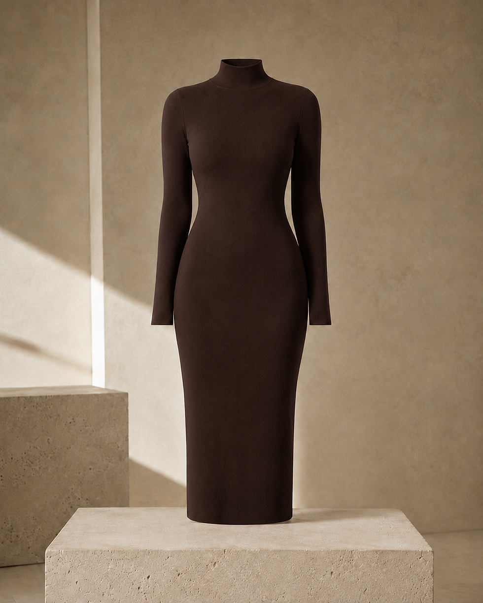 Thumbnail: Essential Mock Neck Knit Dress