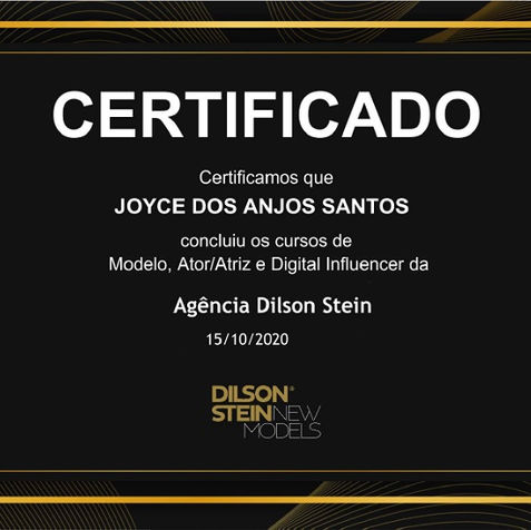 Zertifikat für Joyce dos Anjos Santos von Agência Dilson Stein über Kurse.
