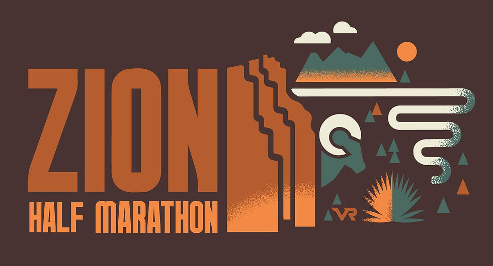 Zion National Park Half Marathon Illustration