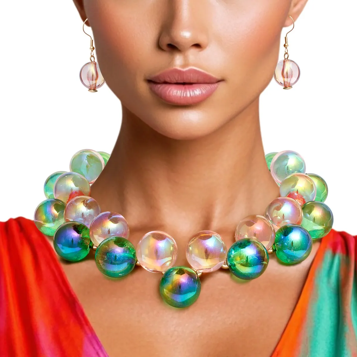 Paradise Glow Iridescent Statement Set