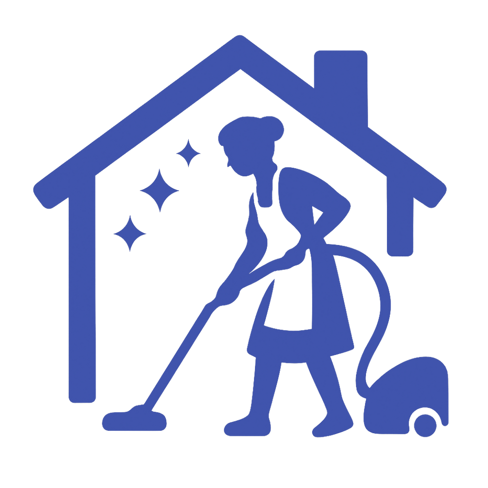 Person cleaning inside a house