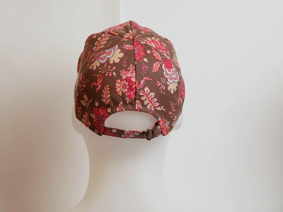 Thumbnail: Bomullskeps med liten kviltad skärm, Khaki Chintz