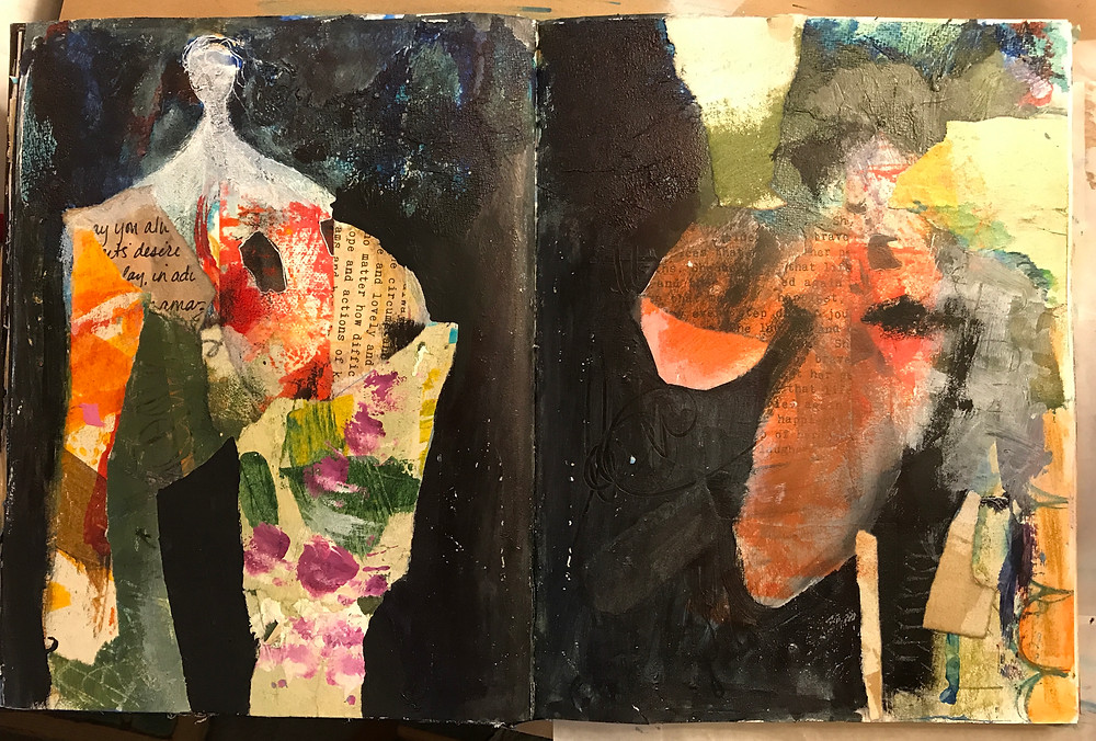 Midway thru an art journal spread