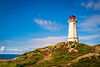 Louisbourg Lighthouse, an active Canadian lighthouse, in Louisbourg on Cape Breton, Nova S