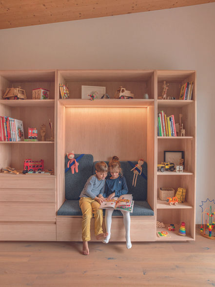 キッズ　収納　アルダー 木油白