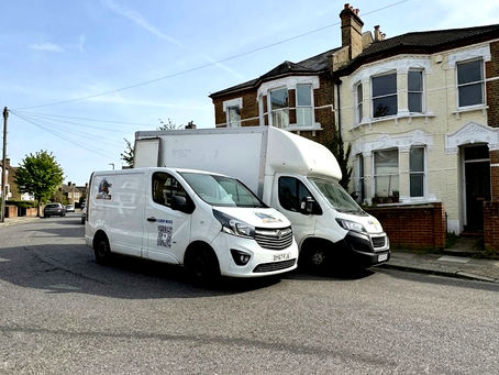 Two Removals Vans parked in a South East London road