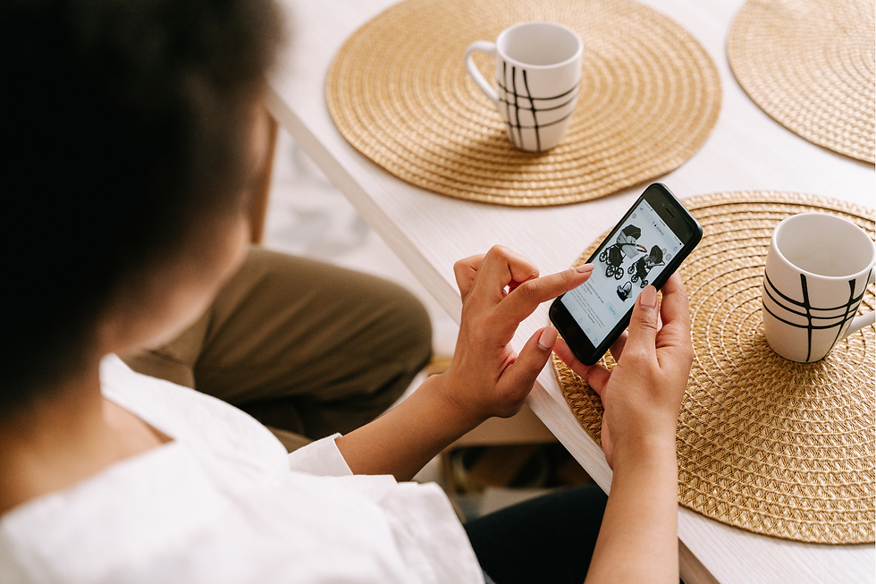 woman shopping on phone