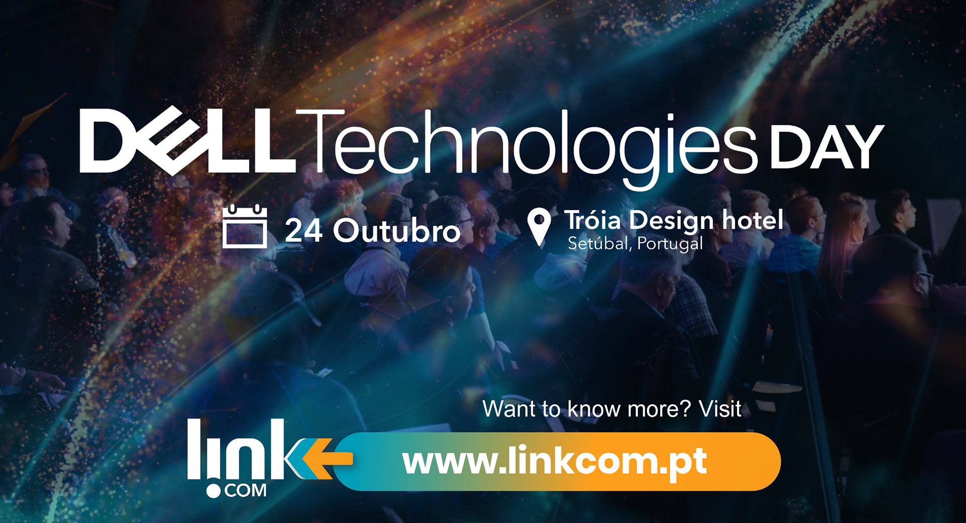 Linkcom's advertisement for Dell Technologies Day on 24 October at Troia Design Hotel, Sines, Portugal