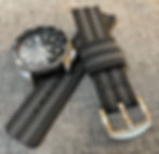 Thumbnail: Sports watch strap / Premium Nylon / Bond Grey Black / Brushed Steel
