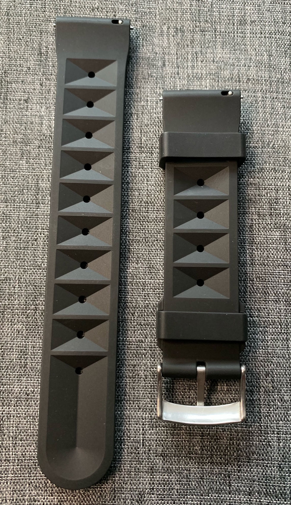 Thumbnail: 2nd Gen FKM Premium Rubber Waffle Watch Strap Black