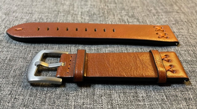 Thumbnail: Vintage XX Stitching / quality genuine leather watch strap / Brown
