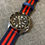 Thumbnail: Sports watch strap / Premium Nylon / Navy Blue Red / Stainless Steel