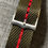 Thumbnail: Premium Single Pass Nylon Strap / Green Red Stripe / Crown Buckle