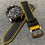 Thumbnail: Sailcloth FKM Rubber Sports Watch Strap / Black + Yellow Stitching