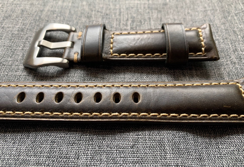 Thumbnail: Oiled Italian Leather – Premium leather watch strap – Brown