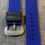 Thumbnail: Premium silicone sports watch strap Black / Blue stitching