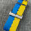 Thumbnail: Exclusive Ukraine Ribbed Nylon Watch Strap / Patriotic Blue Yellow