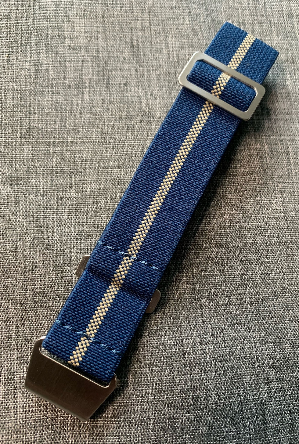 Thumbnail: Marine Nationale (MN) Nylon Strap - Blue /Khaki Weave