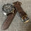 Thumbnail: Superior top grain Italian leather watch strap / Rally Design /Destressed Coffee