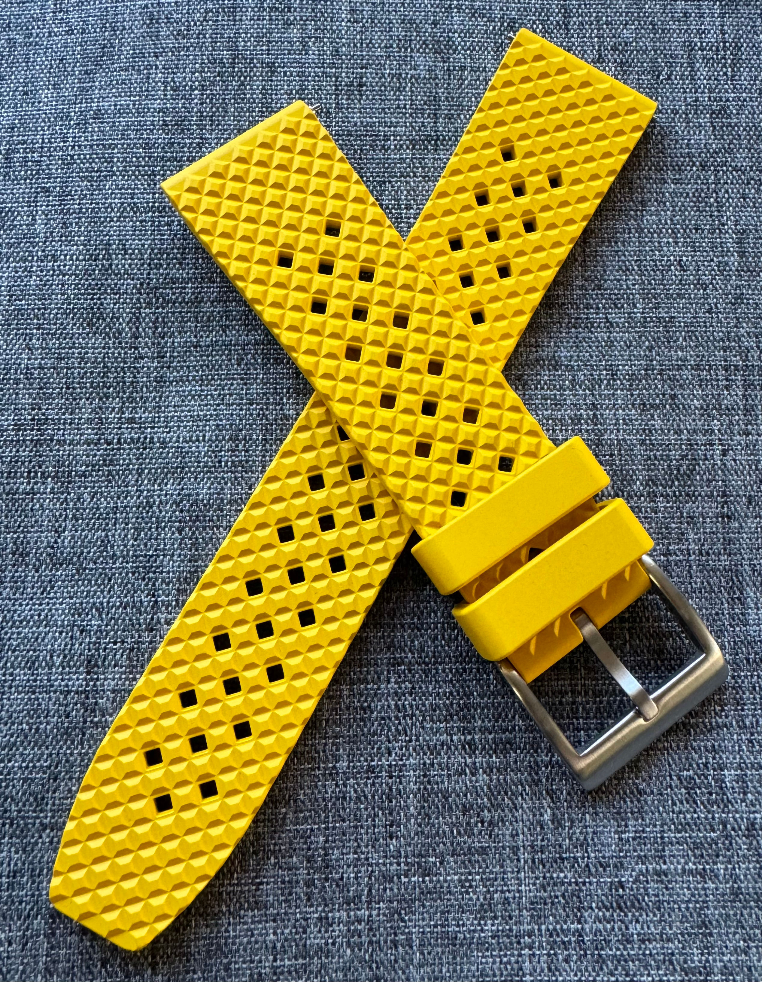 Premium FKM Rubber Honeycomb Watch StrapYellow