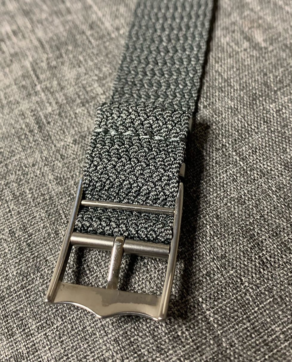 Thumbnail: Premium Single Pass Tudor Perlon Watch Strap - Blue Grey Weave