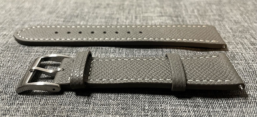 Thumbnail: Top Grain Epsom Leather / Vintage Style Watch Strap / Deep Grey
