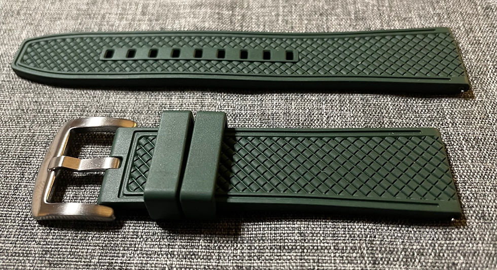 Thumbnail: Premium FKM Rubber Sports Watch Strap Green