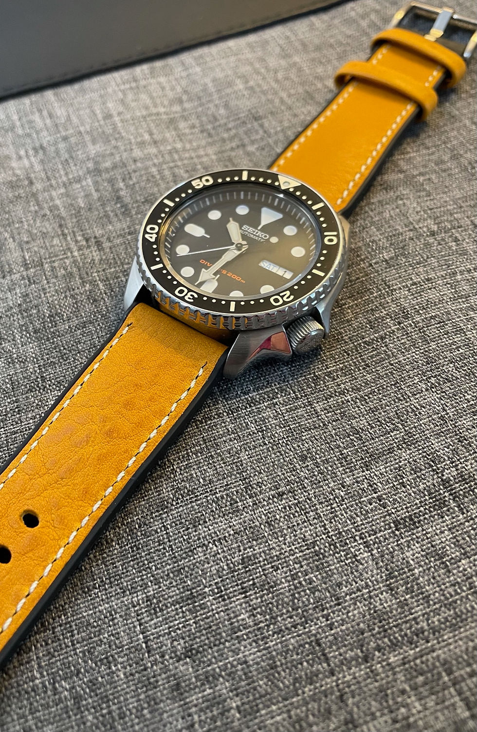Thumbnail: Superior Leather FKM Rubber Hybrid Sports Strap / Orange