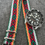 Thumbnail: Quality Nylon Loop Watch Strap / Geometric Diamond Trim 