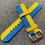Thumbnail: Exclusive Ukraine Ribbed Nylon Watch Strap / Patriotic Blue Yellow / 2 piece