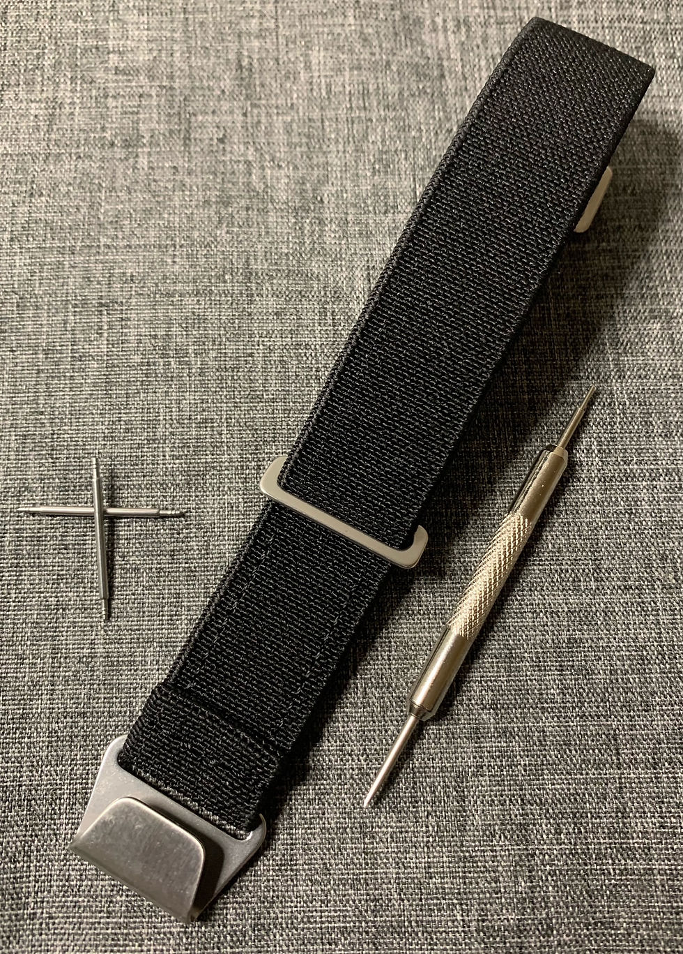 Thumbnail: Exclusive US Marine Nationale (MN) Nylon Strap - Black - Stainless Steel