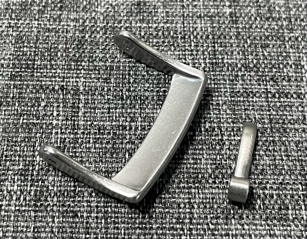 Thumbnail: 18/20mm 316L brushed stainless steel replacement watch buckle - Sharp Edge