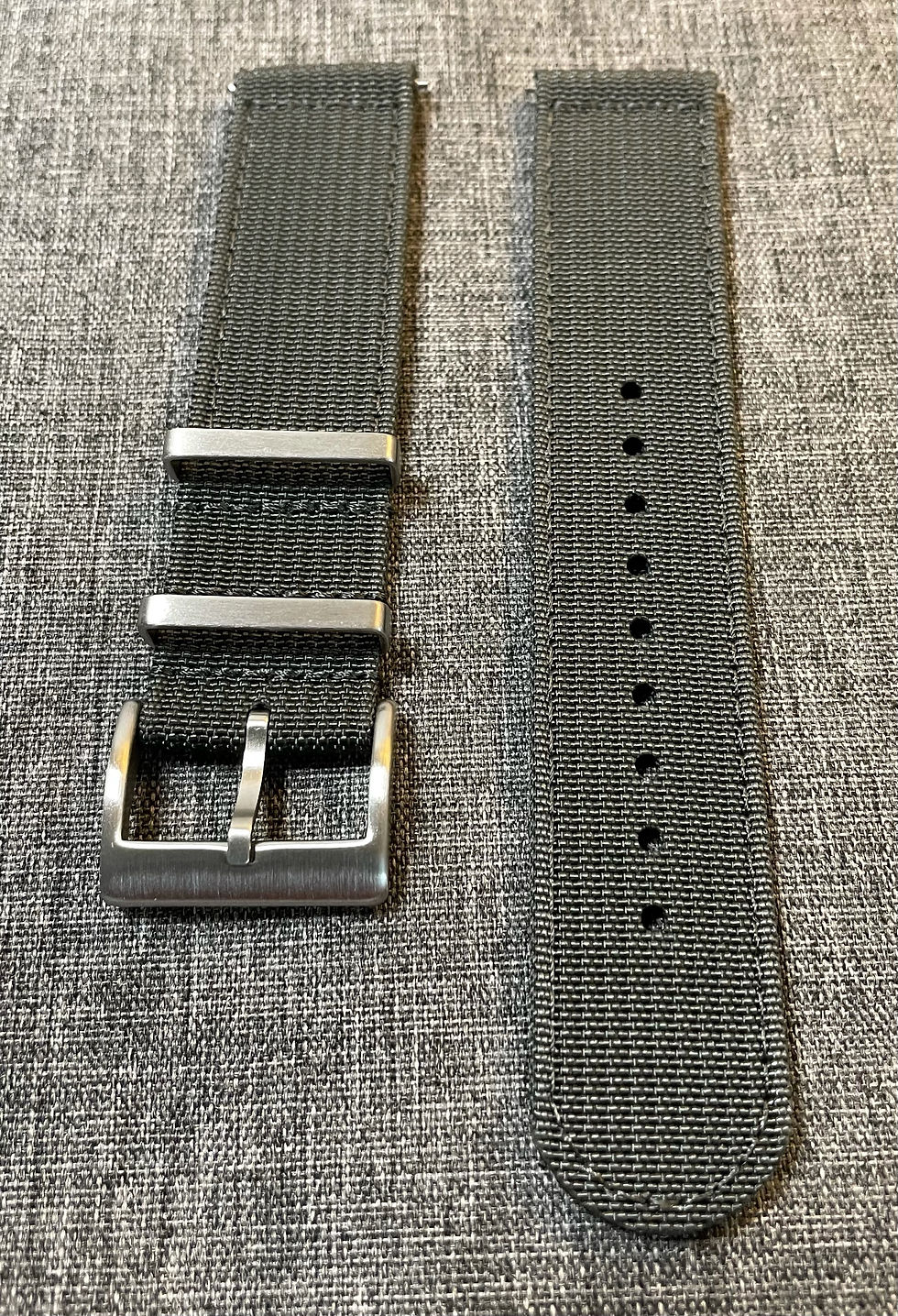 Thumbnail: Premium Nylon Sports Watch Strap / Deep Grey / 2 Piece Webbed Nylon