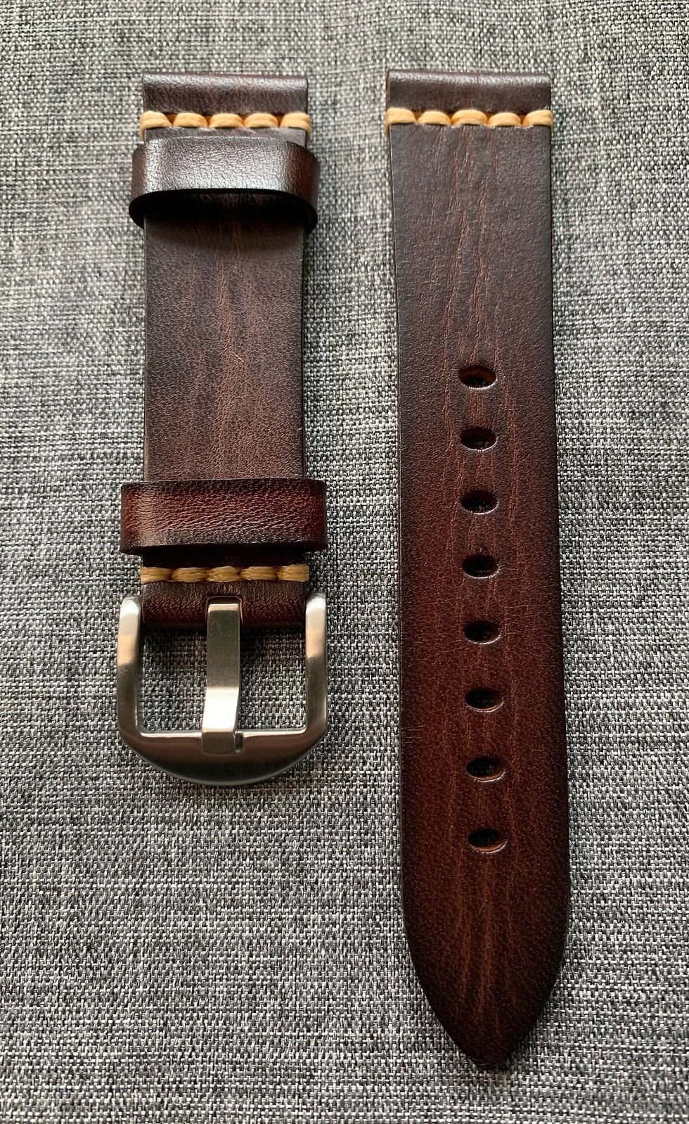 Thumbnail: Italian Leather - soft vegetable tanned leather watch strap –Coffee