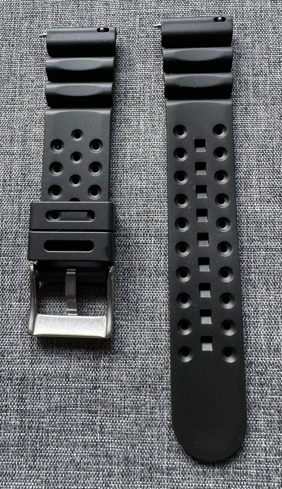 Thumbnail: Premium FKM Rubber Sports Watch Strap Matte Black Professional Diver