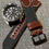 Thumbnail: Canvas Leather Watch Strap - Dual Colour Black Brown
