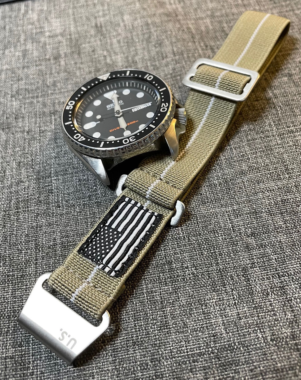 Thumbnail: Exclusive US Marine Nationale Nylon Strap - Khaki / White