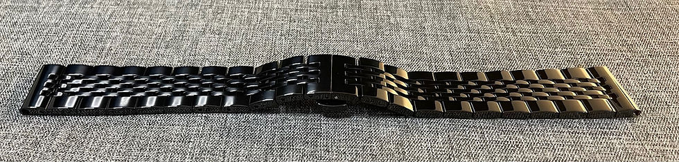 Thumbnail: Premium PVD Black Steel Sports Watch Bracelet Strap - Jubilee Style
