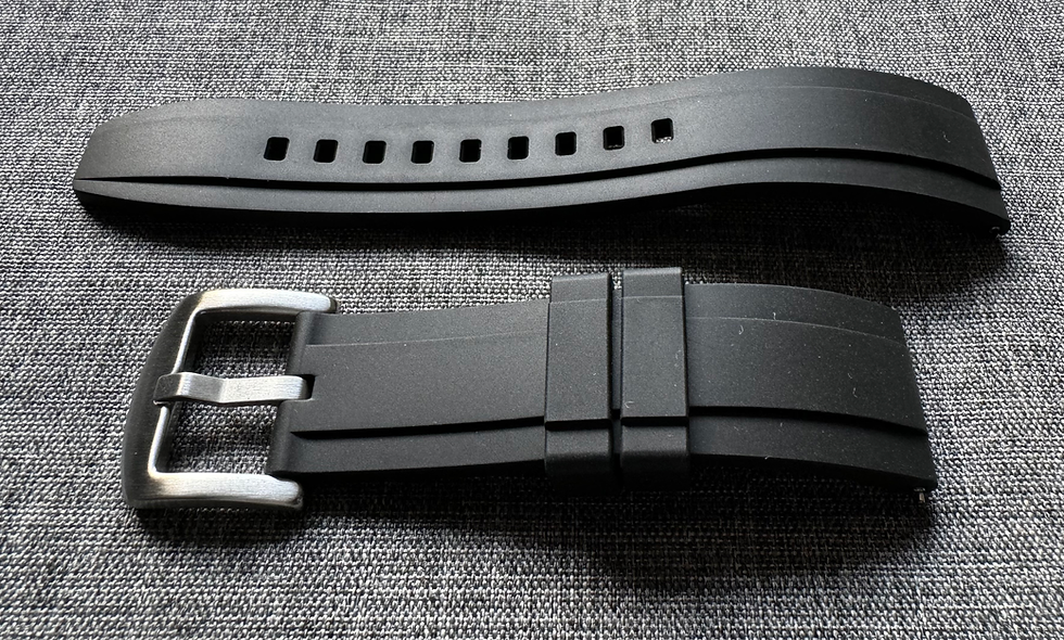 Thumbnail: Premium FKM Rubber Sports Watch Strap Matte Black Racing Design