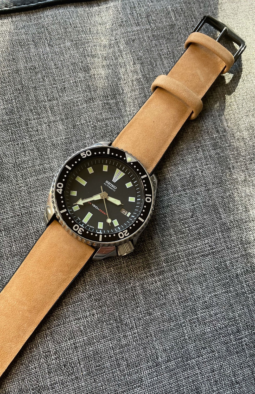 Thumbnail: Suede Leather Soft Silicone Watch Strap / Camel