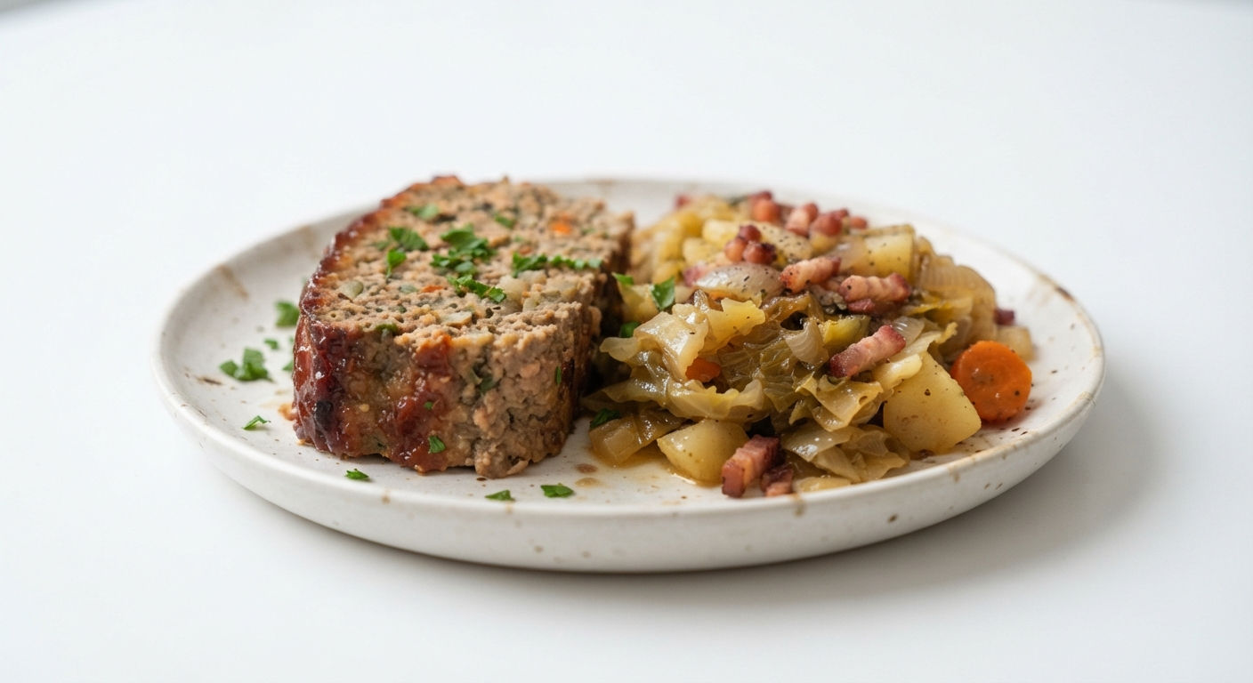 20/10 : Pain de viande fait maison - Potée de chou vert et lardons