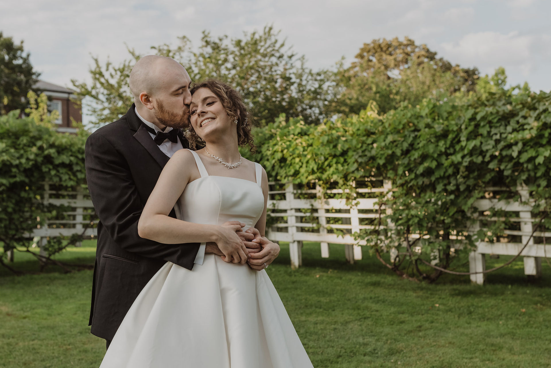 Boston Wedding photo in grape arbor