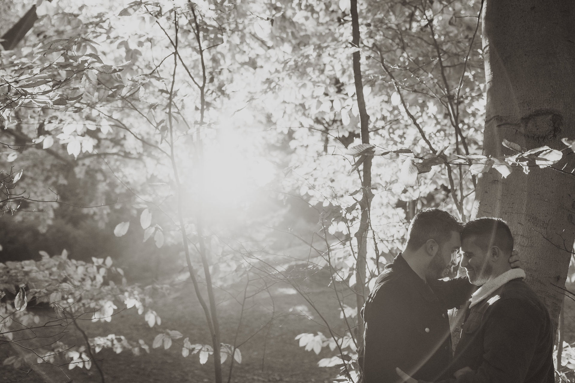 gay couple at sunset in harvard arboretum Boston 