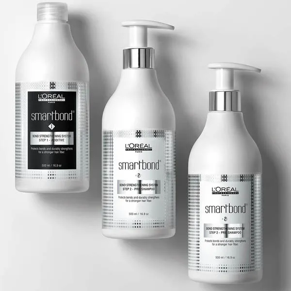 Image of L’Oréal Smartbond Step 1 and Step 2 products, a professional bond strengthening system discussed on the dchansalon blog