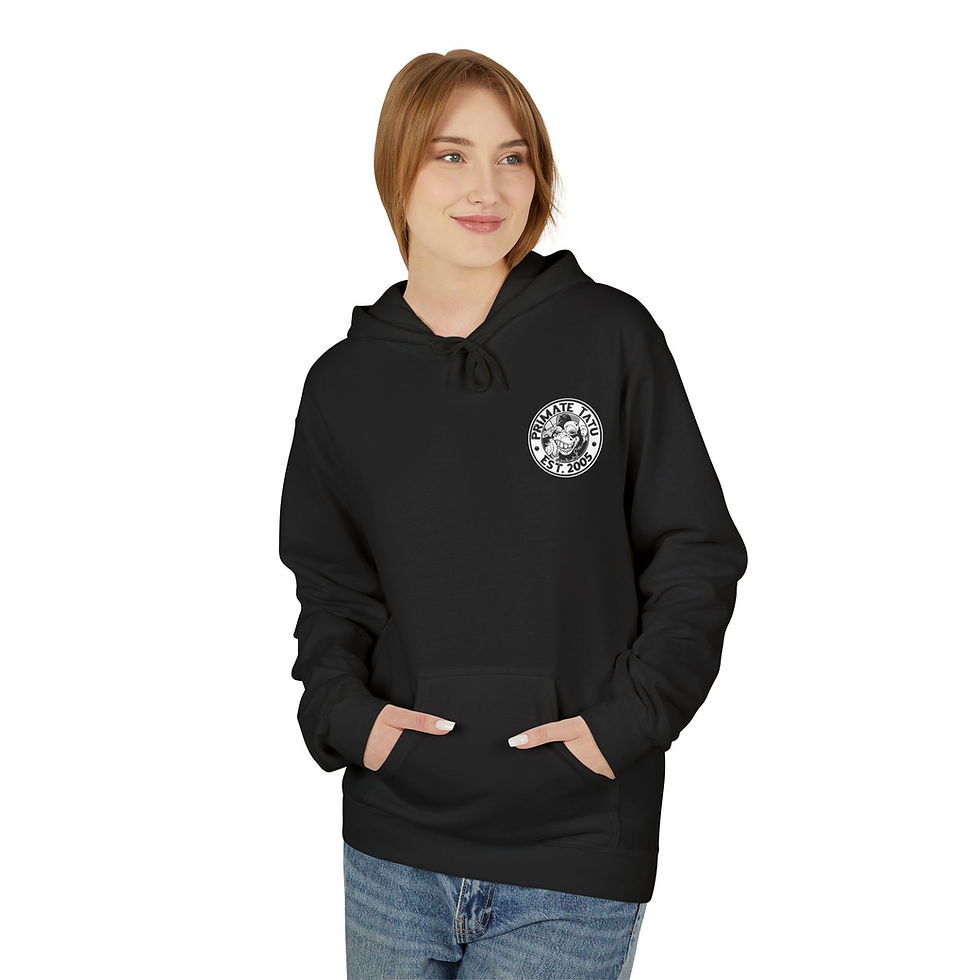 Thumbnail: Unisex Softstyle Fleece Hoodie - Primate Tatu Est. 2005 